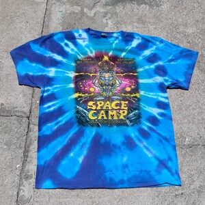 Space camp Hampton VA merch blue and purple tie dye graphic tee size large